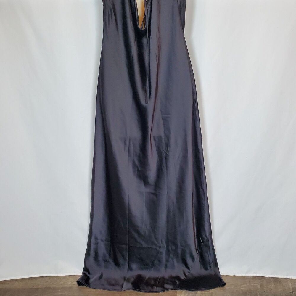 Old Navy The Occasion Women’s Maxi Dress Medium Black Satin Cowl Sleeveless - Picture 9 of 13